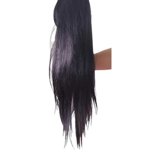 Long black/grey hair wig synthetic - Picture 5 of 5